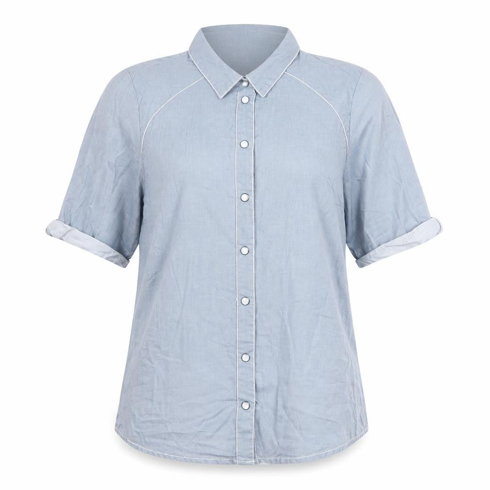 Womens UK Size S Trespass Grey 100% Cotton Button-Up