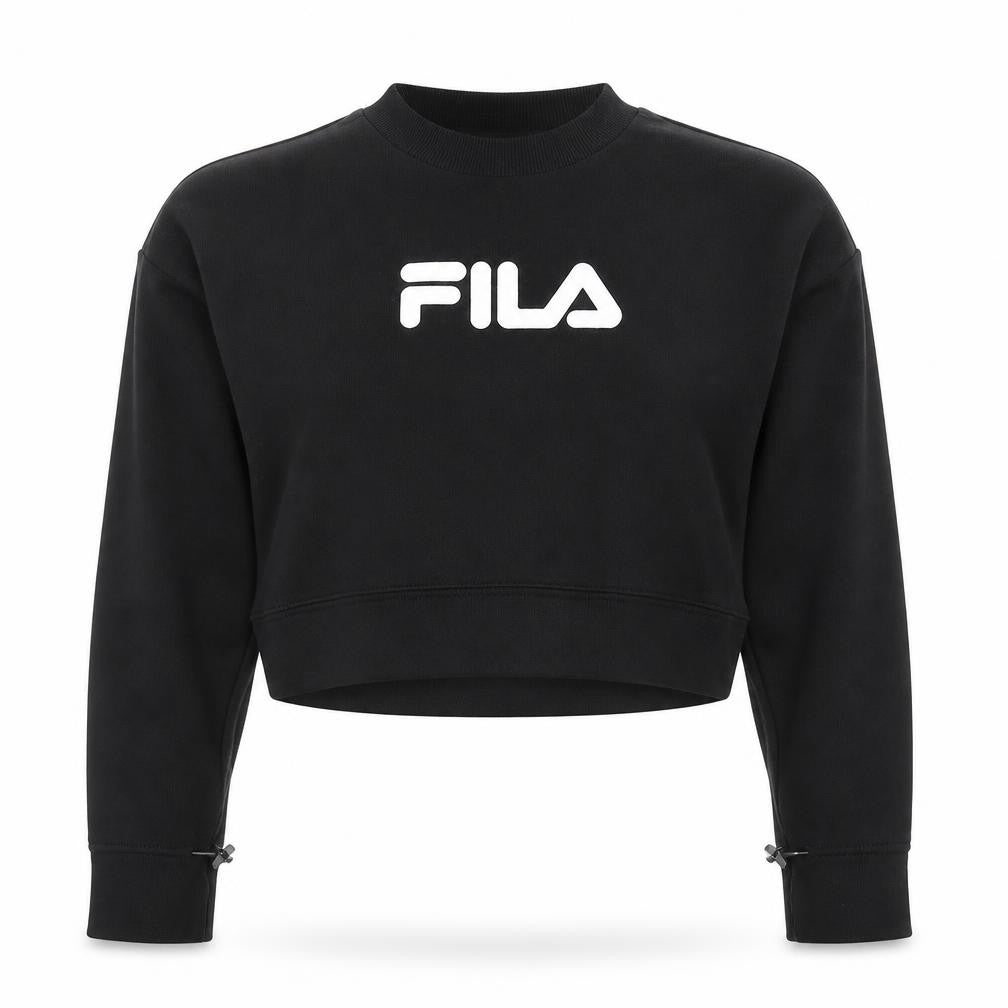 Womens UK XS Regular FILA Black Pullover Sweatshirt