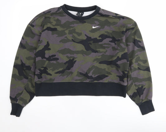 Nike Women's XS Green Camo Print Pullover Sweatshirt
