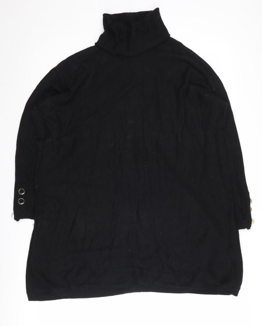 Ted Baker Women’s Black Roll Neck Cape Jumper S