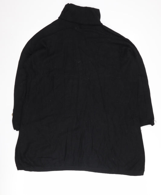 Ted Baker Women’s Black Roll Neck Cape Jumper S