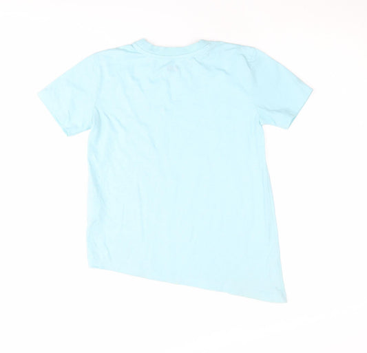 DKNY Girls Blue Basic T-Shirt, Size S, Logo Accent