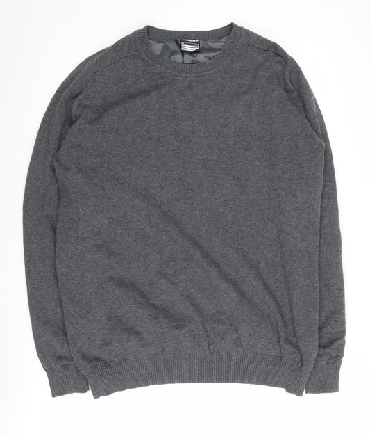 Dunlop Sport Men's Grey Cotton Pullover Jumper - L