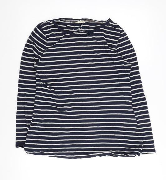 White Stuff Women's Blue Striped T-Shirt, Size 14