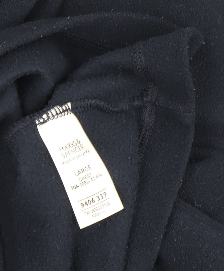 Marks and Spencer Men's Blue Pullover Sweatshirt L