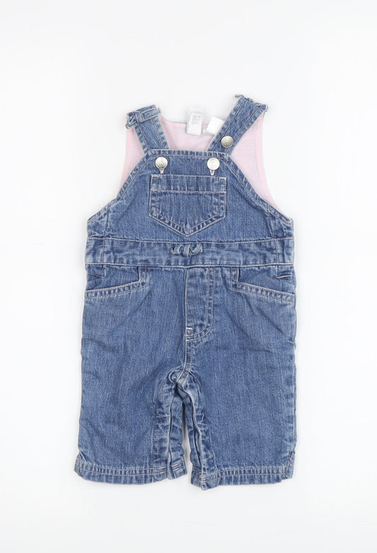 Gap Blue Denim Dungaree 0-3 Months Unisex