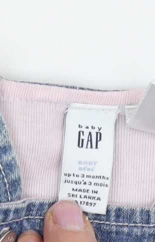 Gap Blue Denim Dungaree 0-3 Months Unisex