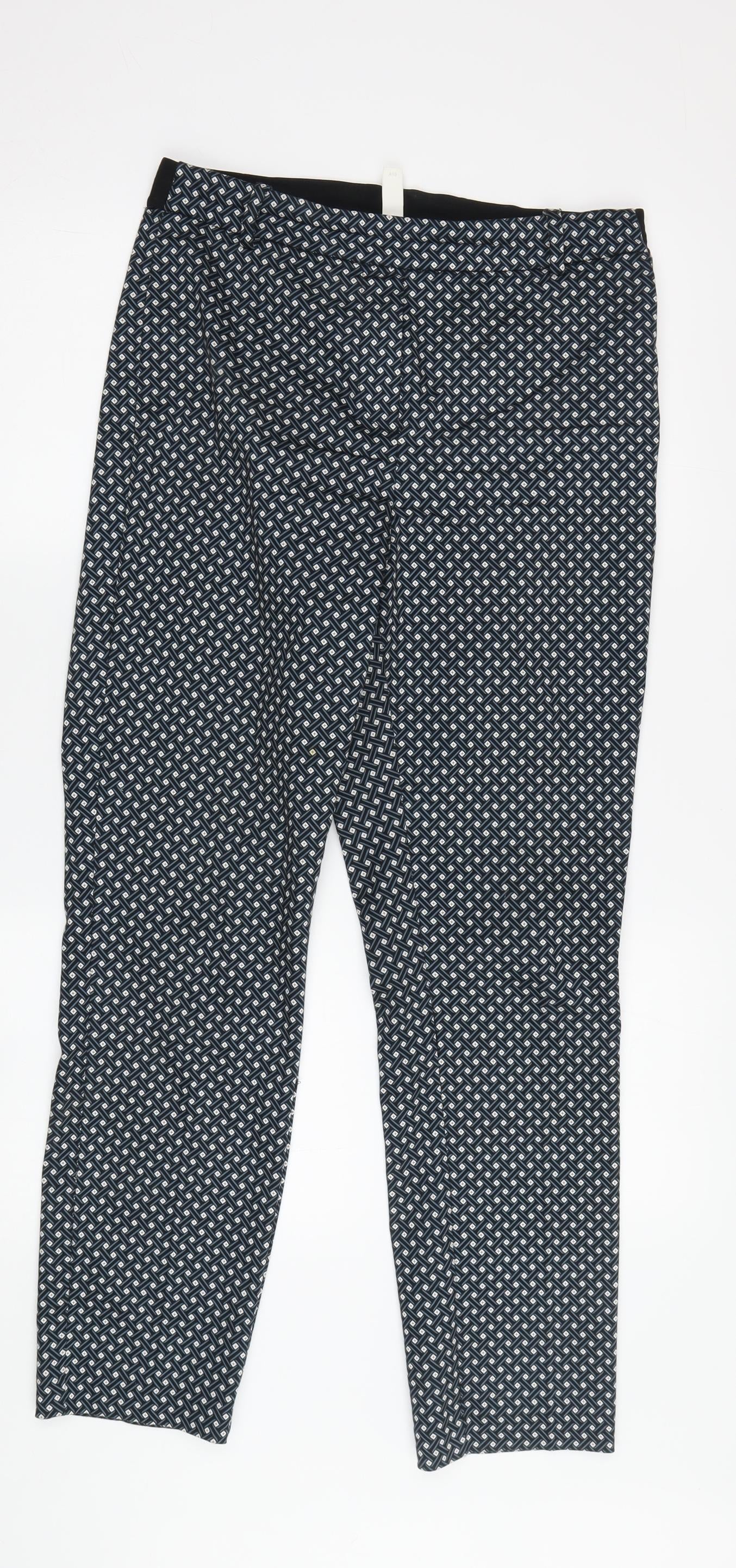 Women's Black Geometric H&M Trousers, Size L