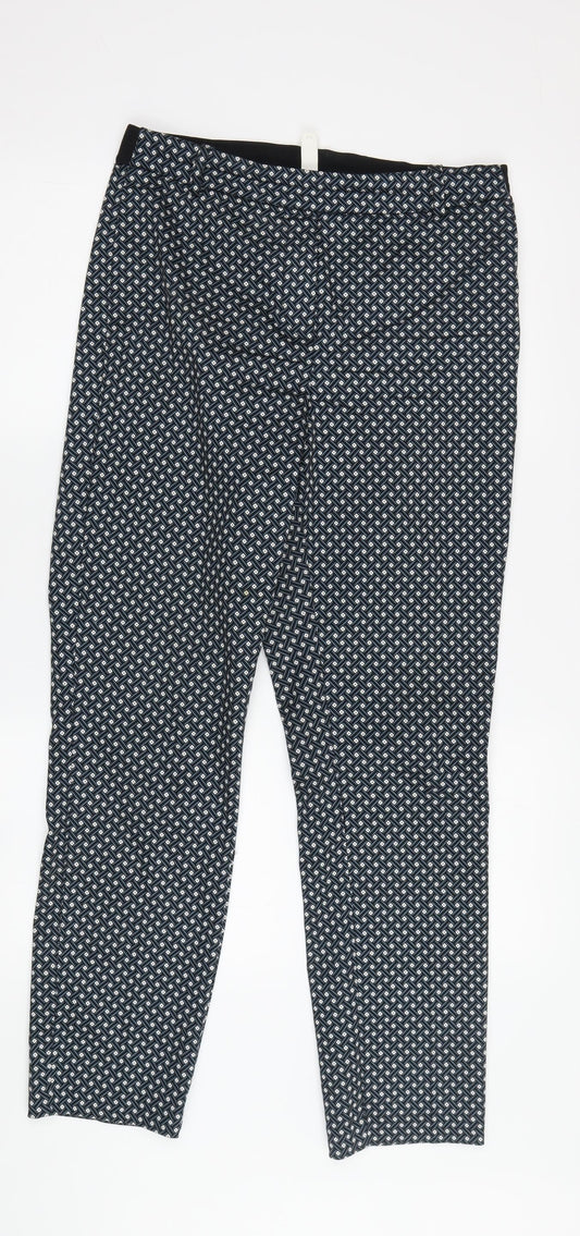 Women's Black Geometric H&M Trousers, Size L