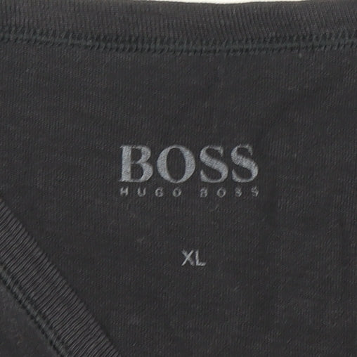 Hugo Boss Men's Black XL V-Neck T-Shirt Cotton