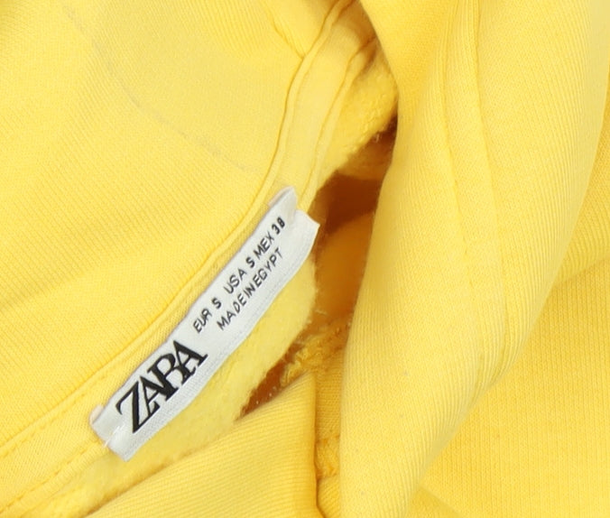 Zara Women's Yellow Pullover Hoodie, Size 10