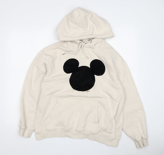 Disney Unisex Beige Pullover Hoodie S - Cartoon Casual