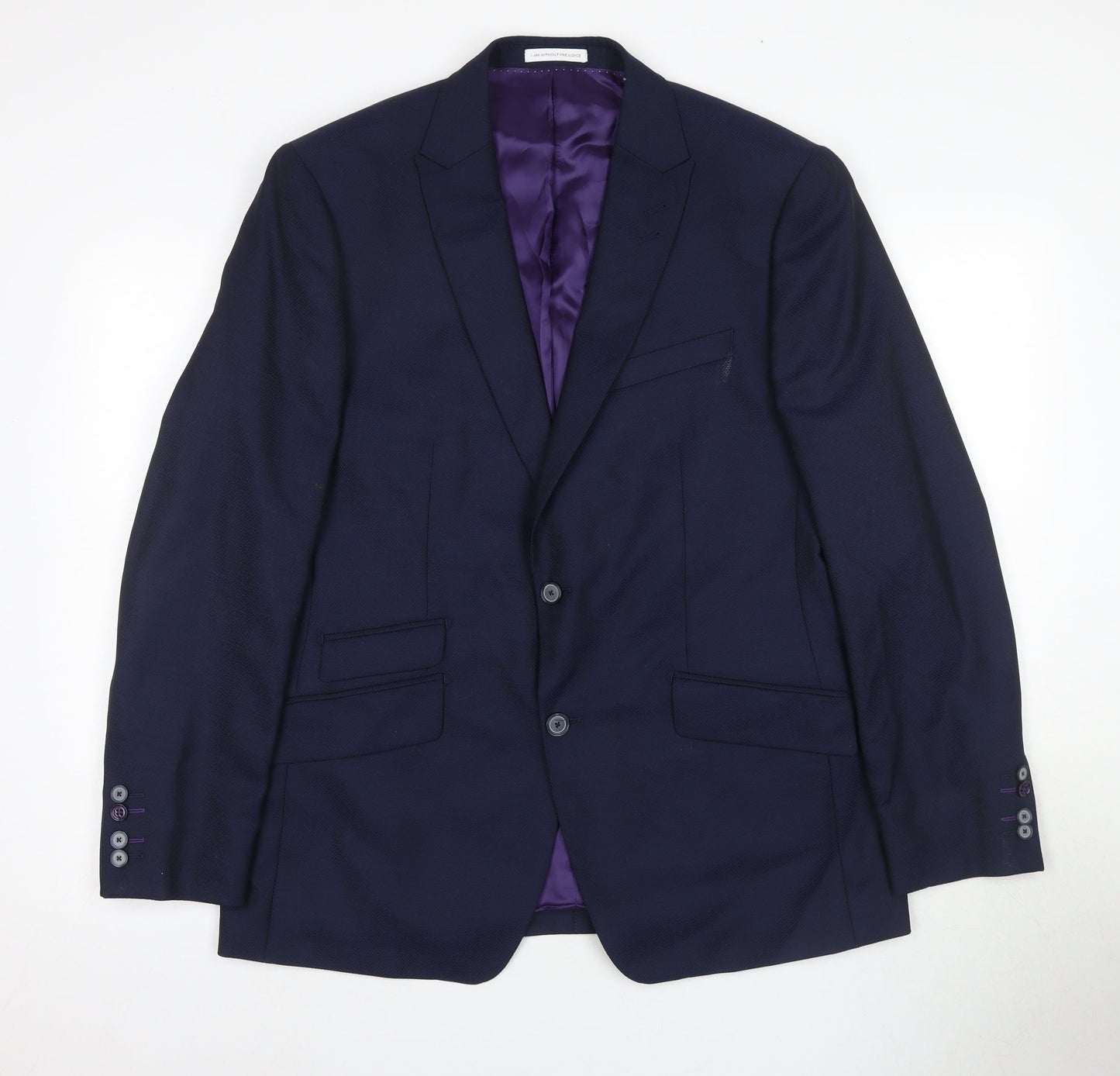 Without Prejudice Men's Blue Wool Blazer 42R Regular Fit