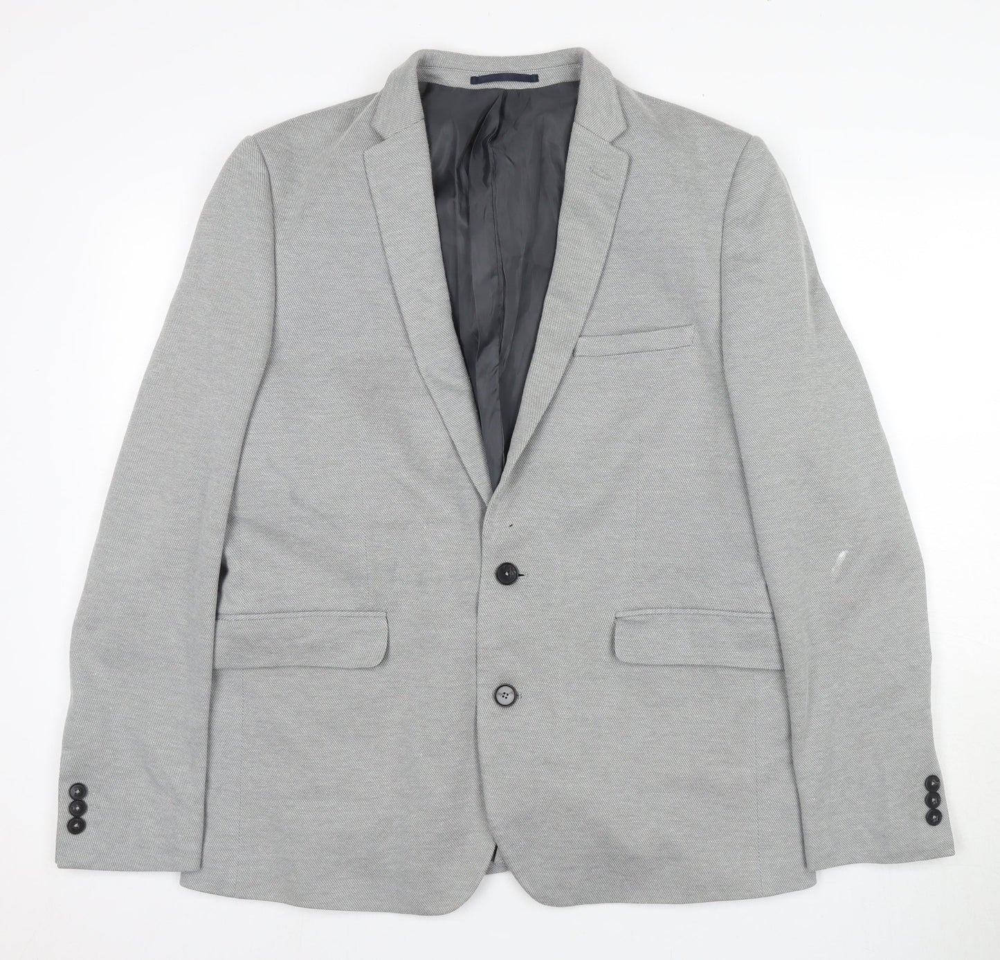 Burton Men's Grey Blazer - 44R, Regular Fit, Two-Button
