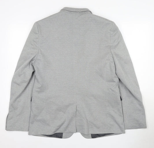 Burton Men's Grey Blazer - 44R, Regular Fit, Two-Button