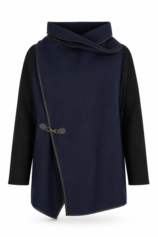 Apricot Women's Blue Black Open Cape M Buckle Casual