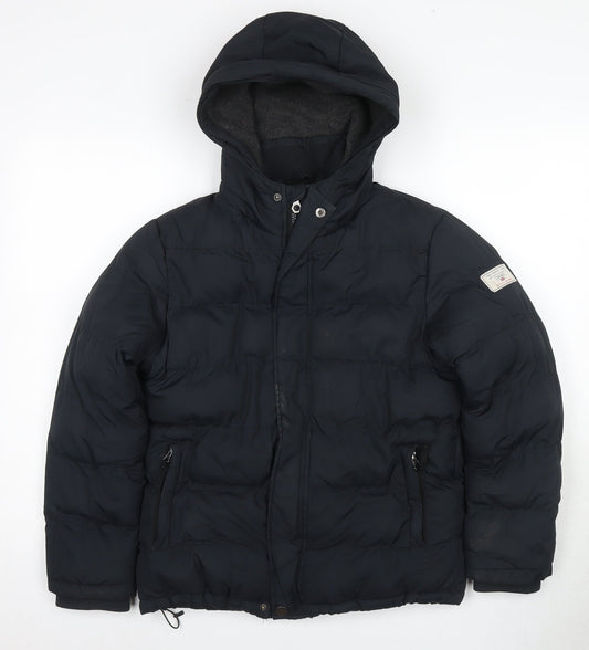 Tog Twenty Four Boys Black Puffer Jacket 11 Years Hooded