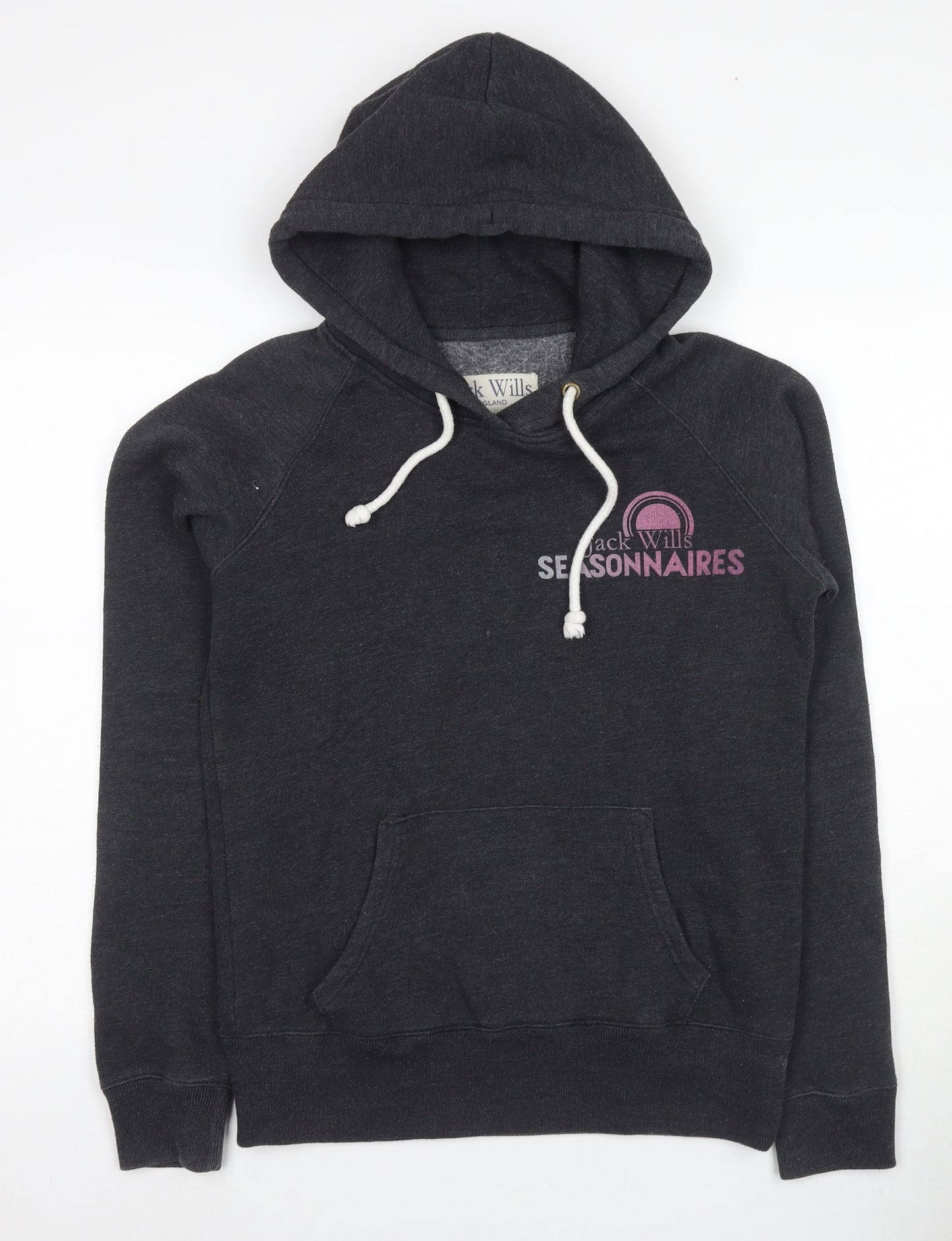 Jack Wills Women's Black Hoodie, Size 12, Pullover Style