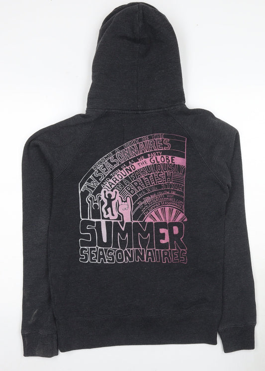 Jack Wills Women's Black Hoodie, Size 12, Pullover Style