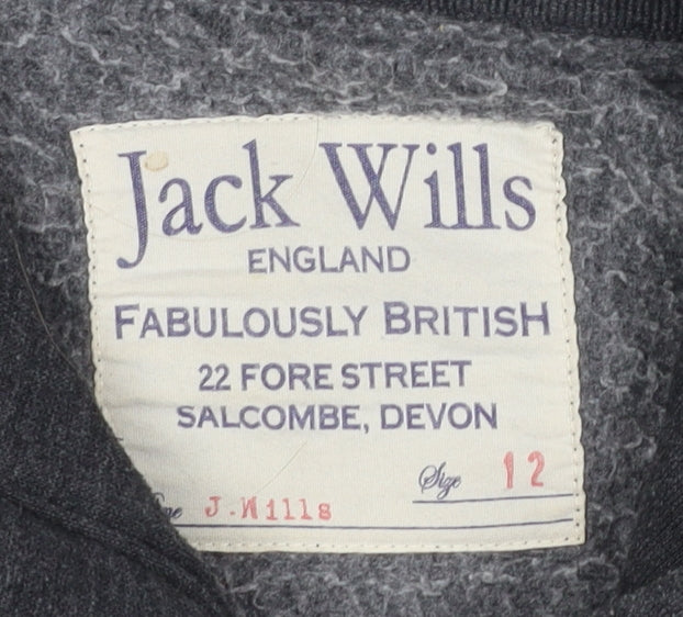 Jack Wills Women's Black Hoodie, Size 12, Pullover Style