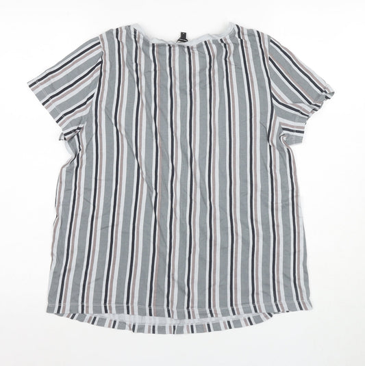 Womens UK Size M VERO MODA Multicoloured Cotton Blend T-Shirt