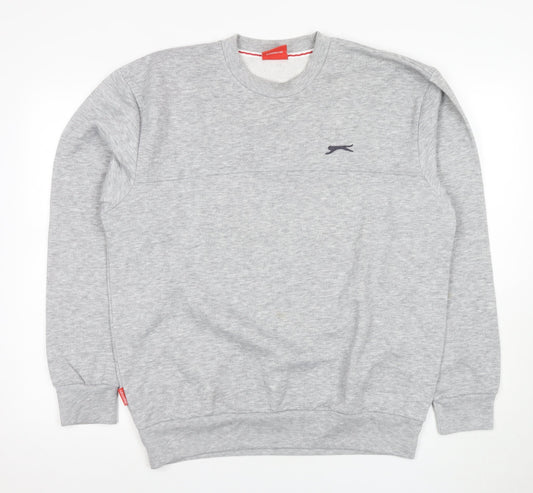 Slazenger Men's Grey Logo Pullover Sweatshirt L