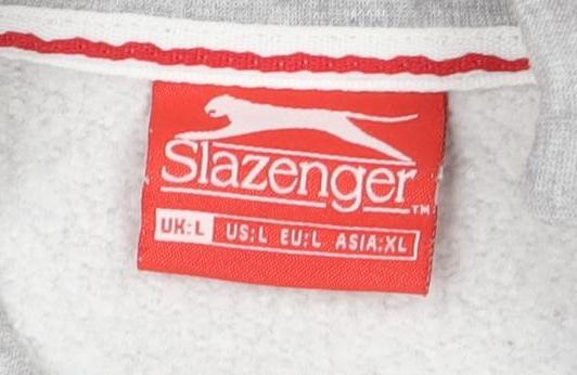 Slazenger Men's Grey Logo Pullover Sweatshirt L