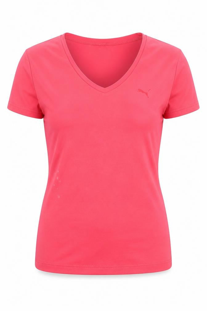 Womens UK Size 12 PUMA Pink Cotton Blend T-Shirt