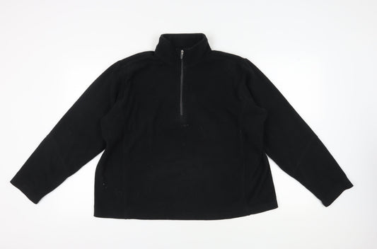 Lands' End Men's Black Fleece Pullover Sweatshirt L