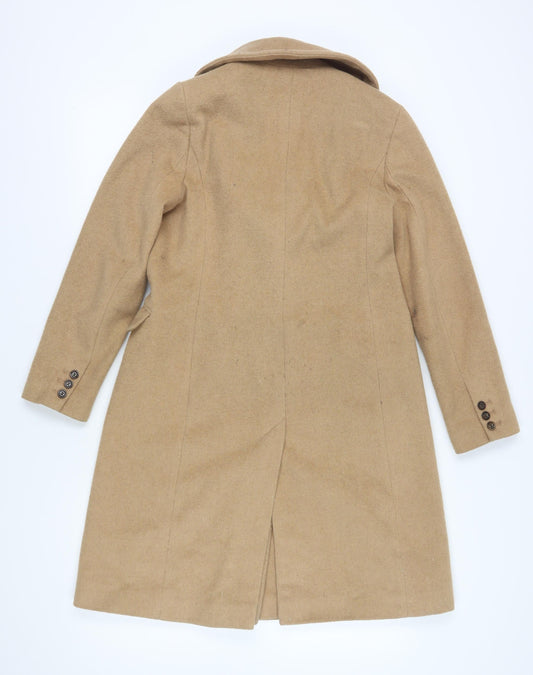Monsoon Women's Beige Wool Blend Overcoat Size 10