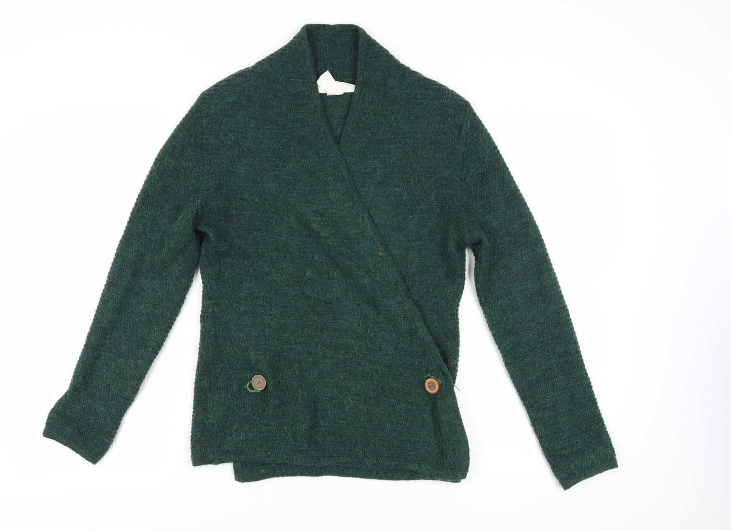 H&M Women's Green Wrap Jumper - Size M