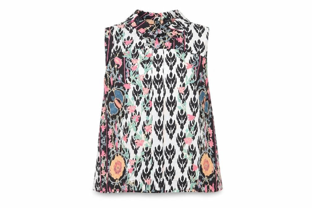 Topshop Women's Multicoloured Floral Blouse Size 6