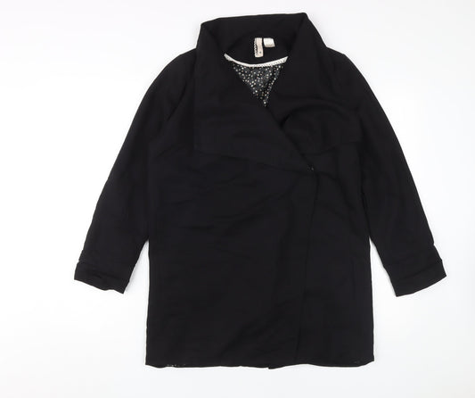H&M Women's Black Mid-Length Coat Size 6