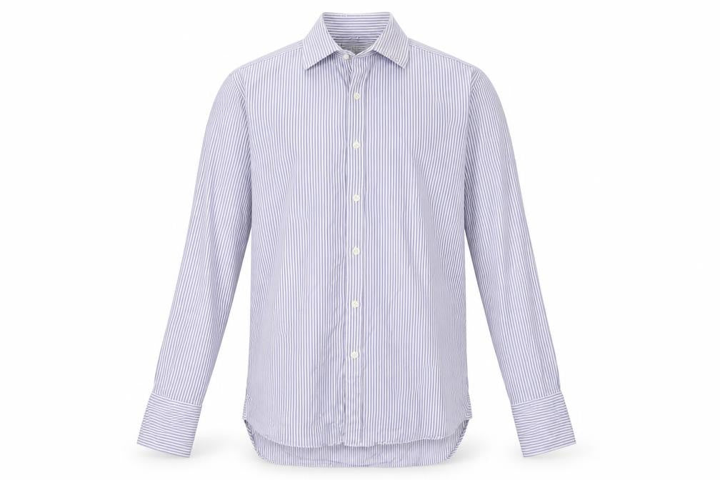 Charles Tyrwhitt Men's Blue Striped Dress Shirt 15.5,35