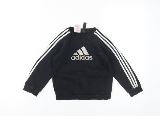 Adidas Boys Black Sweatshirt Size 3-4 Years, Logo Design