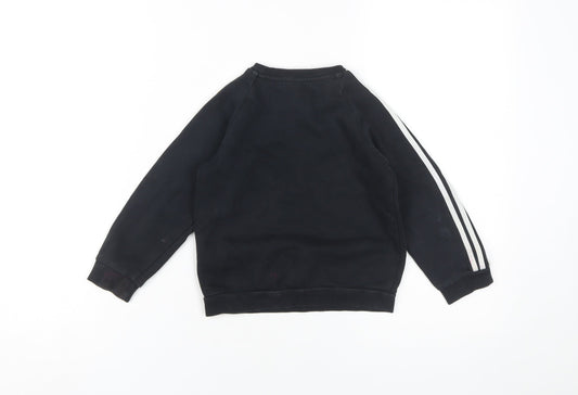 Adidas Boys Black Sweatshirt Size 3-4 Years, Logo Design