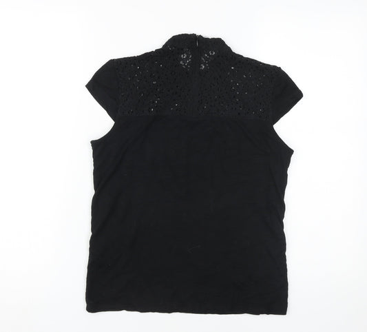 Andrew Marc Women's Black Lace Sleeveless Blouse Size S