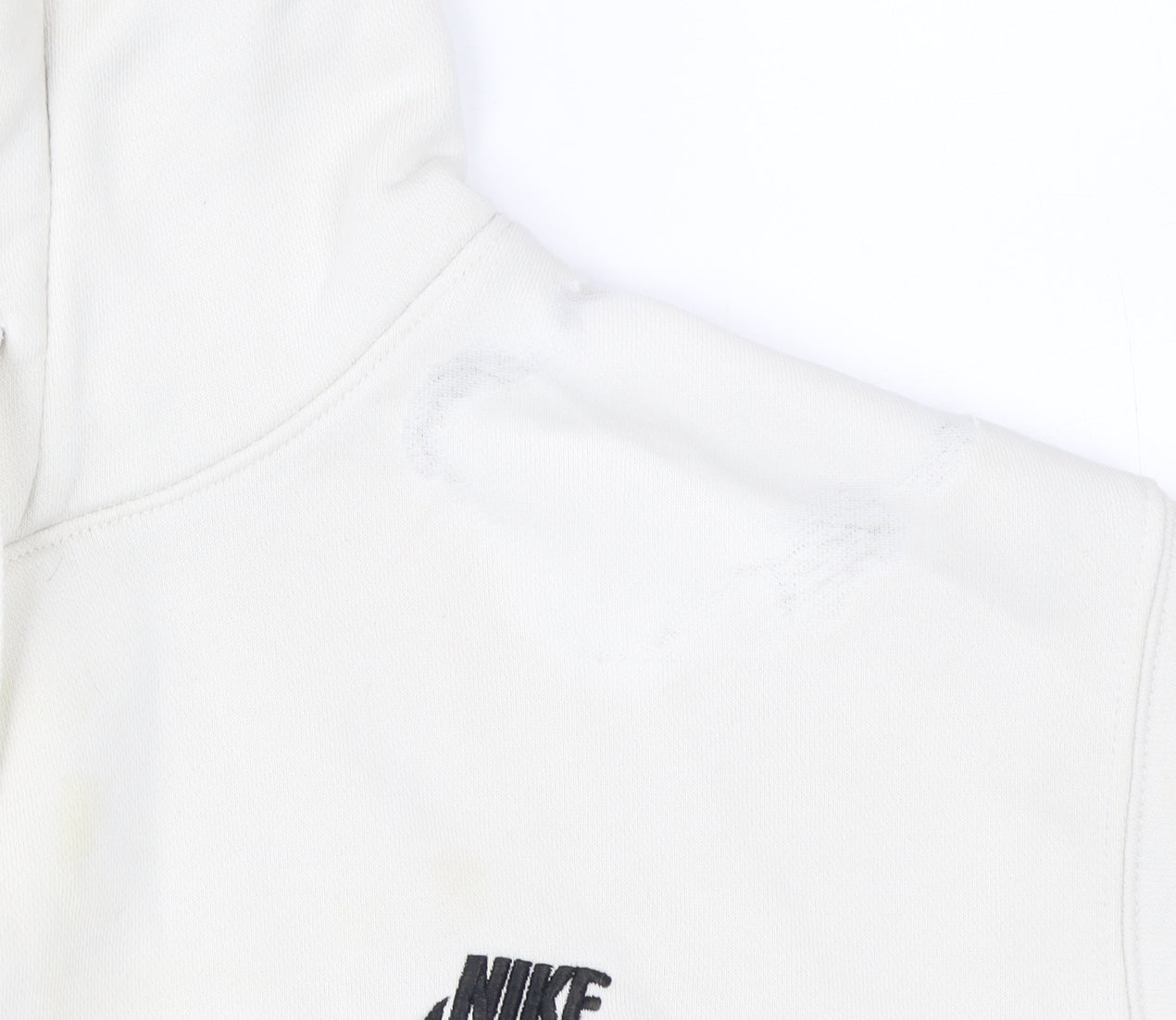 Nike Men's White Hoodie, Size S, Logo Pullover