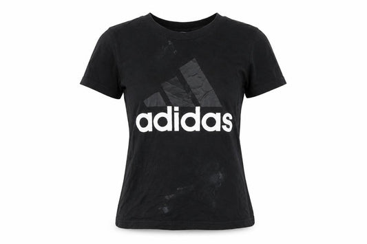 Womens UK Size XS adidas Black 100% Cotton T-Shirt
