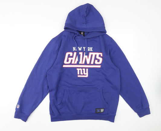 NFL Team Apparel Men's Blue Giants Hoodie, L, Sports Style