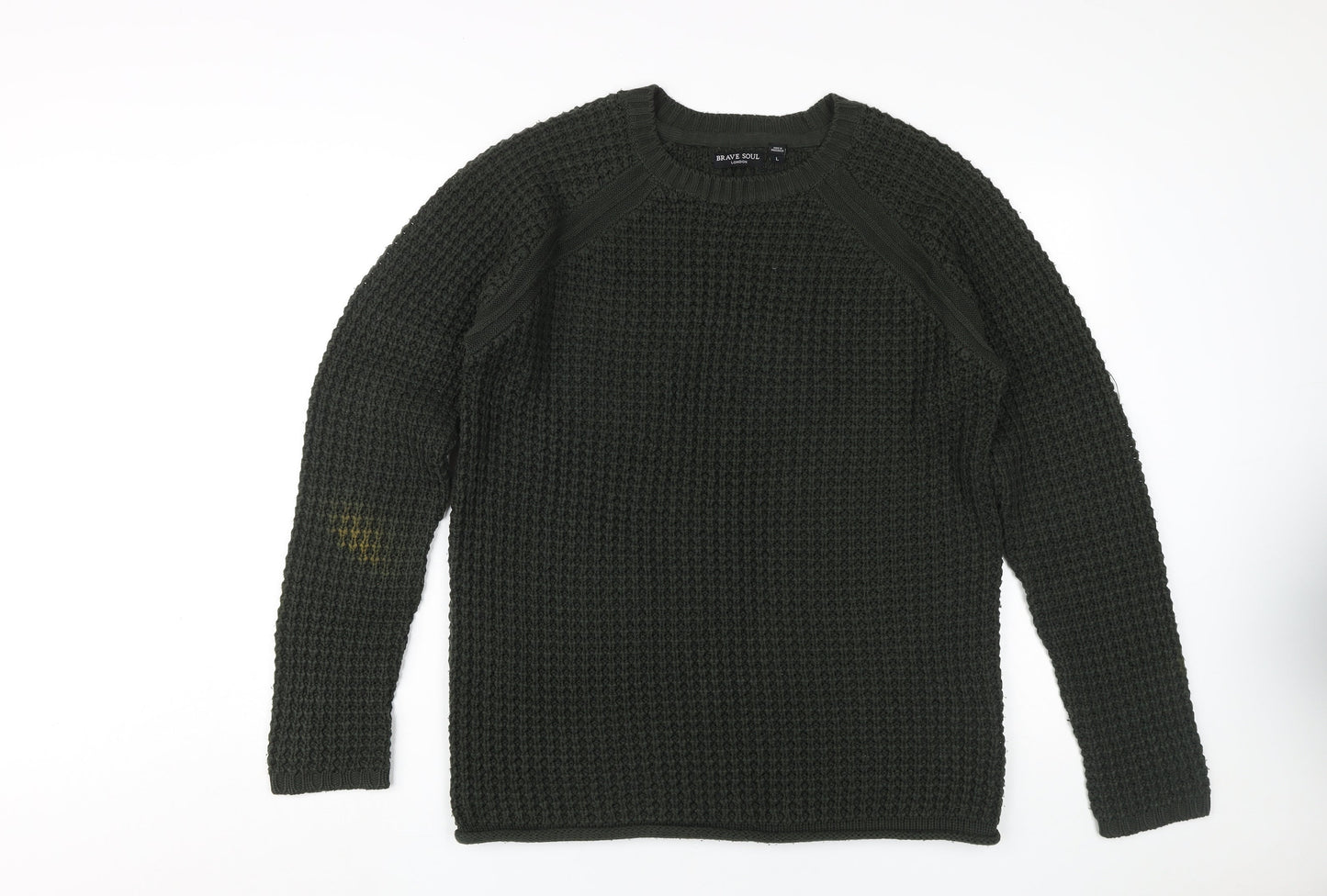 Brave Soul Unisex Green Pullover Jumper L