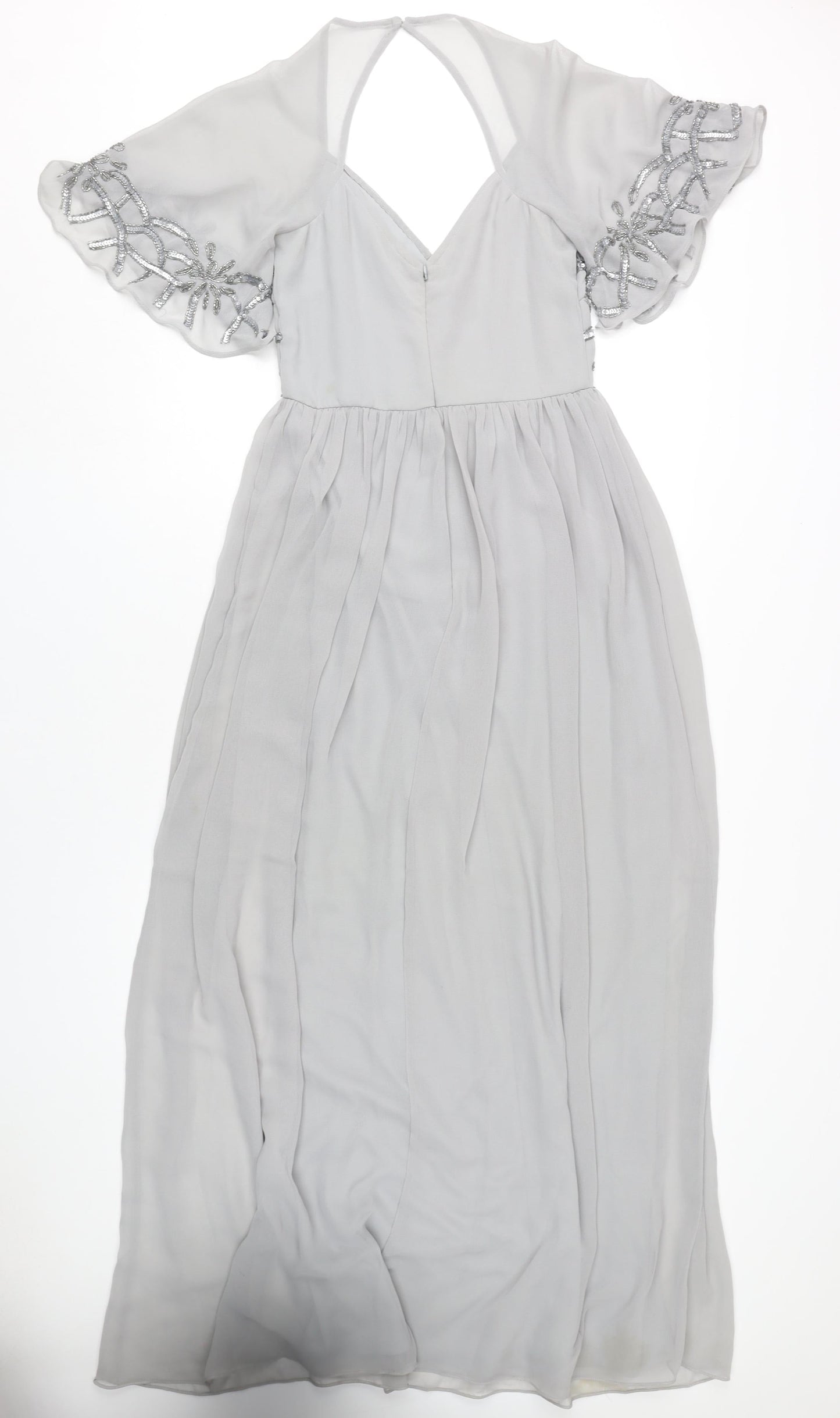 Boohoo Women's Grey Maxi Dress UK 8 Party Wedding