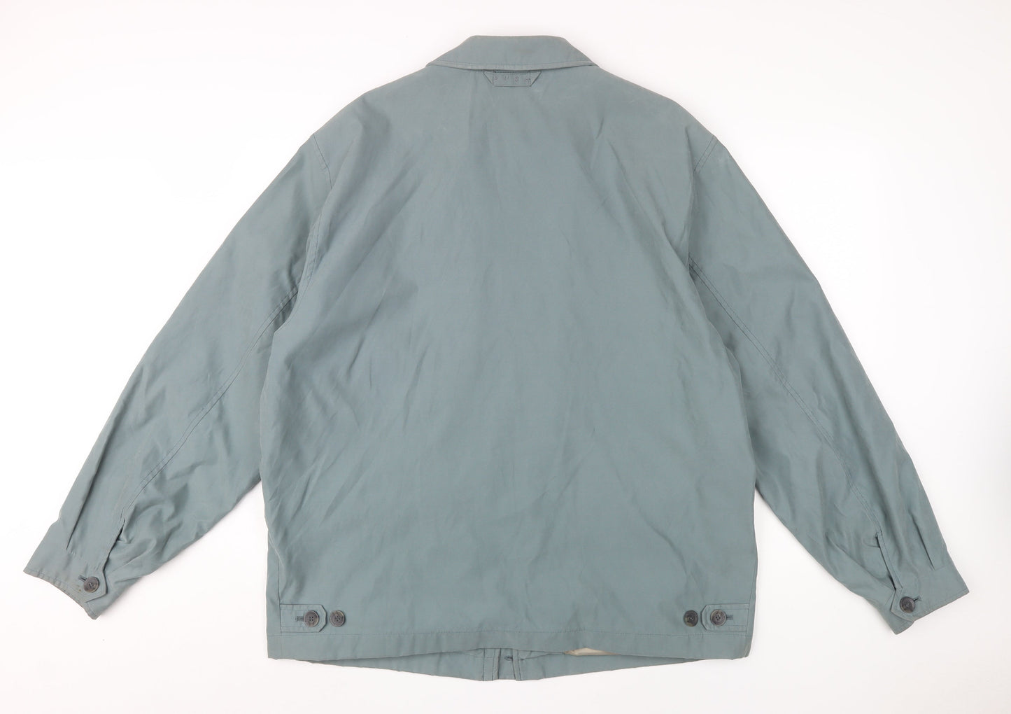 Bush Men's Green Bomber Jacket, Size 46, Collared Style