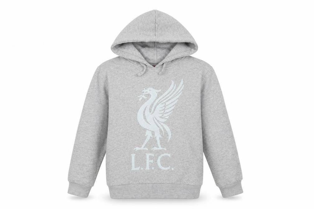 Front view of L.F.C. Grey girls’ hoodie, 7-8 years, long sleeve, logo, casual