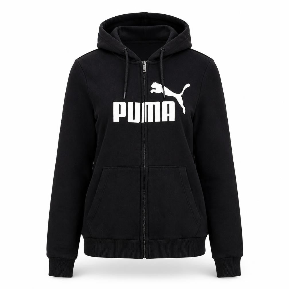 Womens UK 8 Regular PUMA Black Full Zip Hoodie