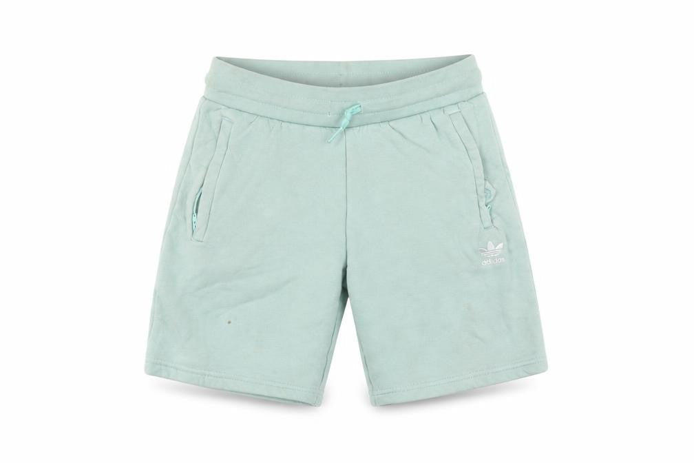 Adidas Boys Green Sweat Shorts, Size 9-10, Drawstring Pockets