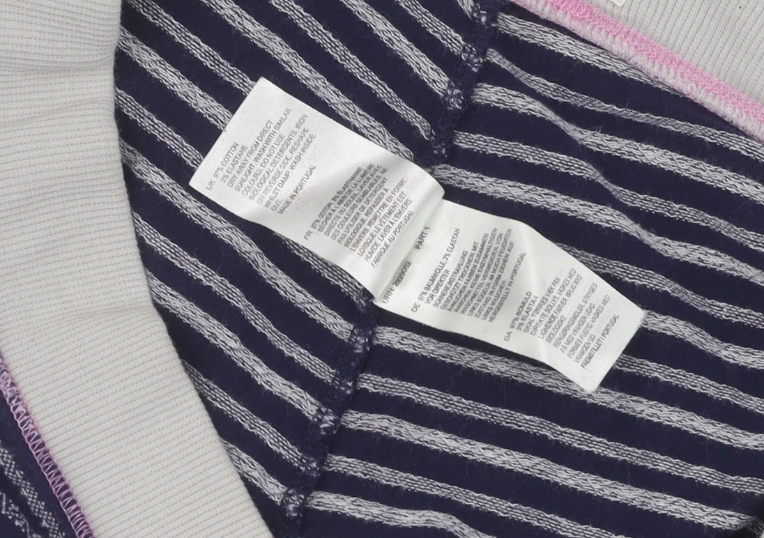 White Stuff Women's Blue Striped Leggings, Size M