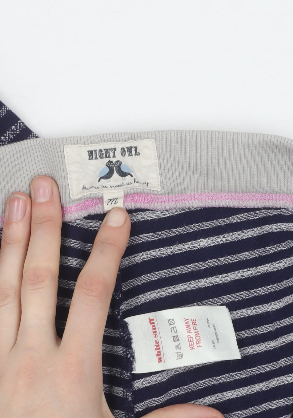 White Stuff Women's Blue Striped Leggings, Size M