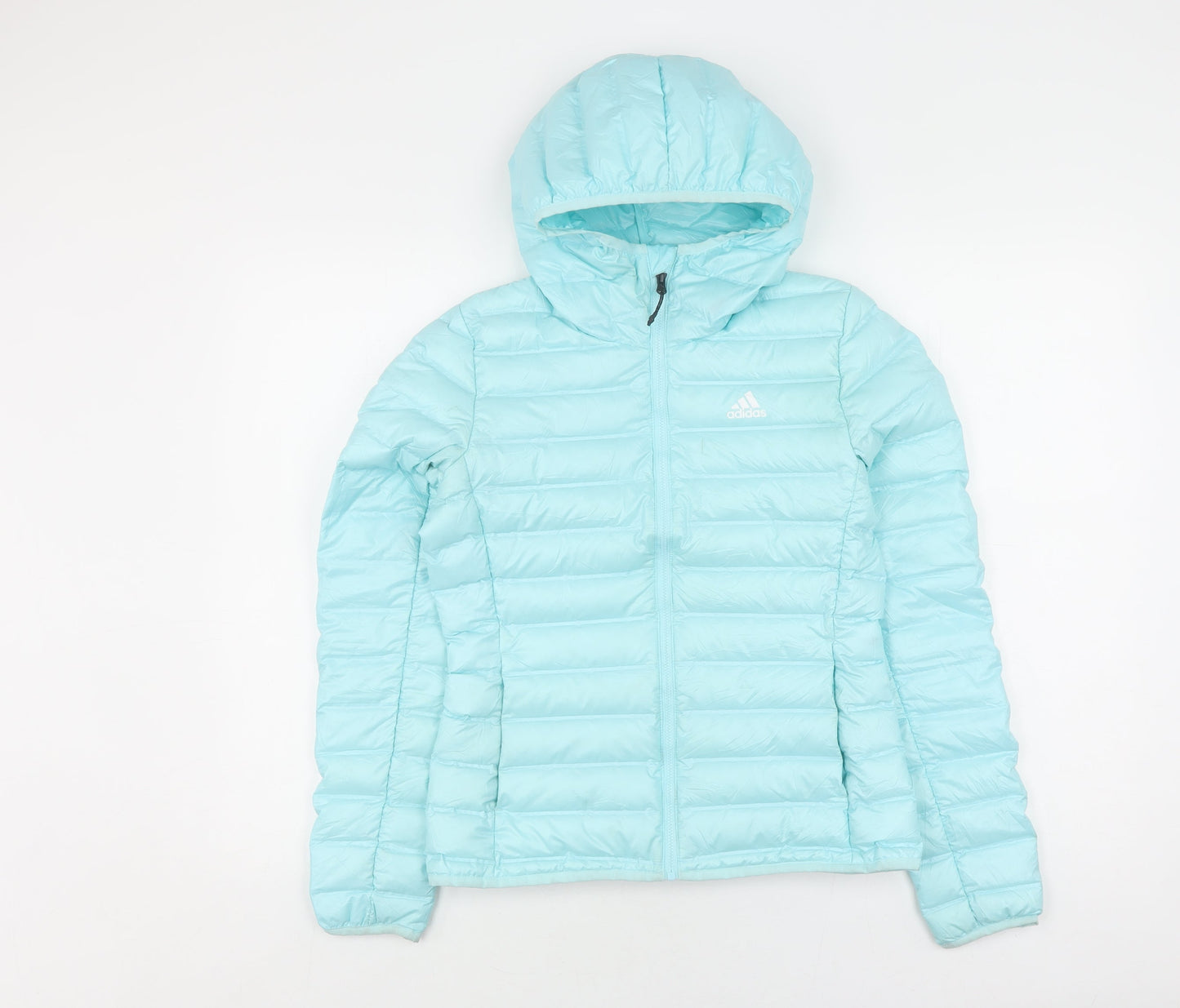 Adidas Women's Blue XS Puffer Jacket with Hood