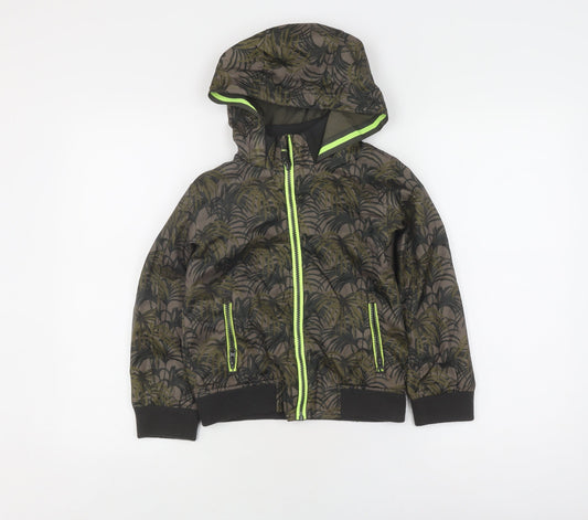 Mini B Boys Multicoloured Bomber Jacket, 6-7 Years, Hooded Zip